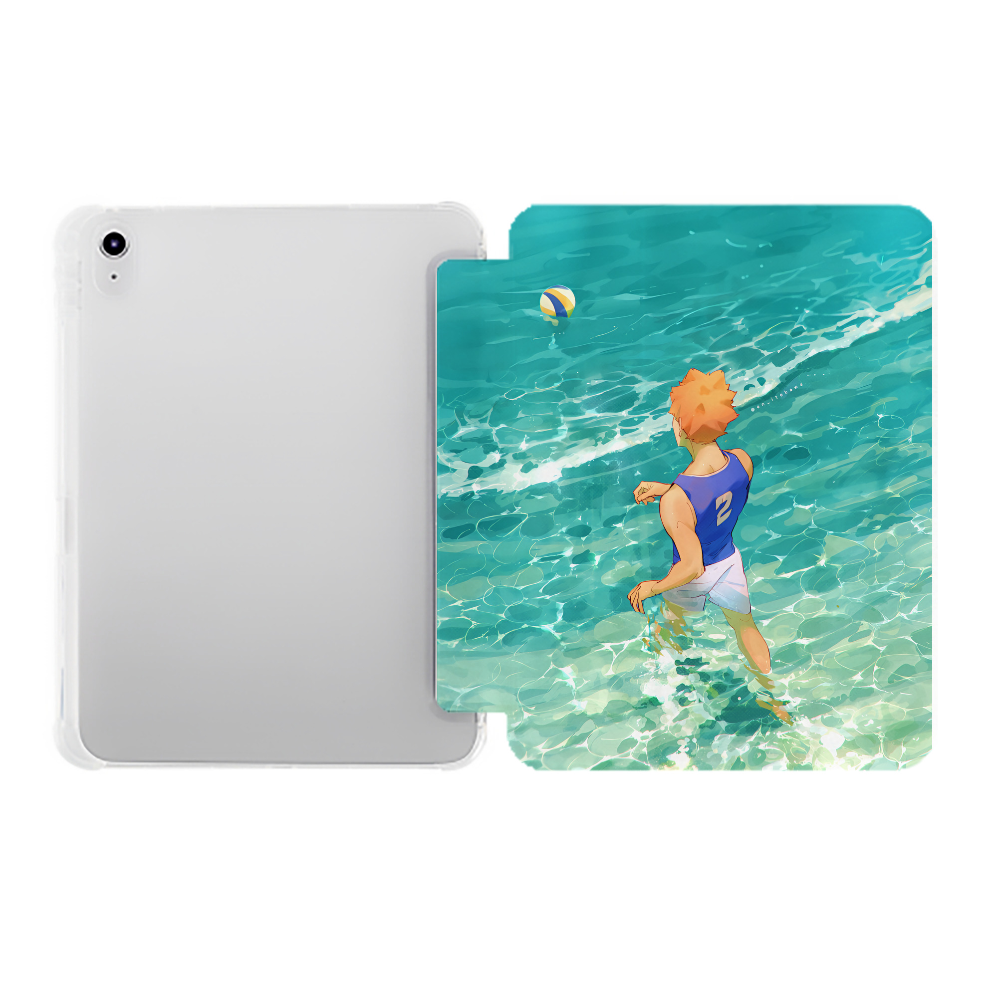 （画像用） ハイキュー!! Haikyu!! IPad ケース ペン収納付き 三つ折りスタンド PUレザー×シリコン 対応機種9.5/10.5/10.9インチ